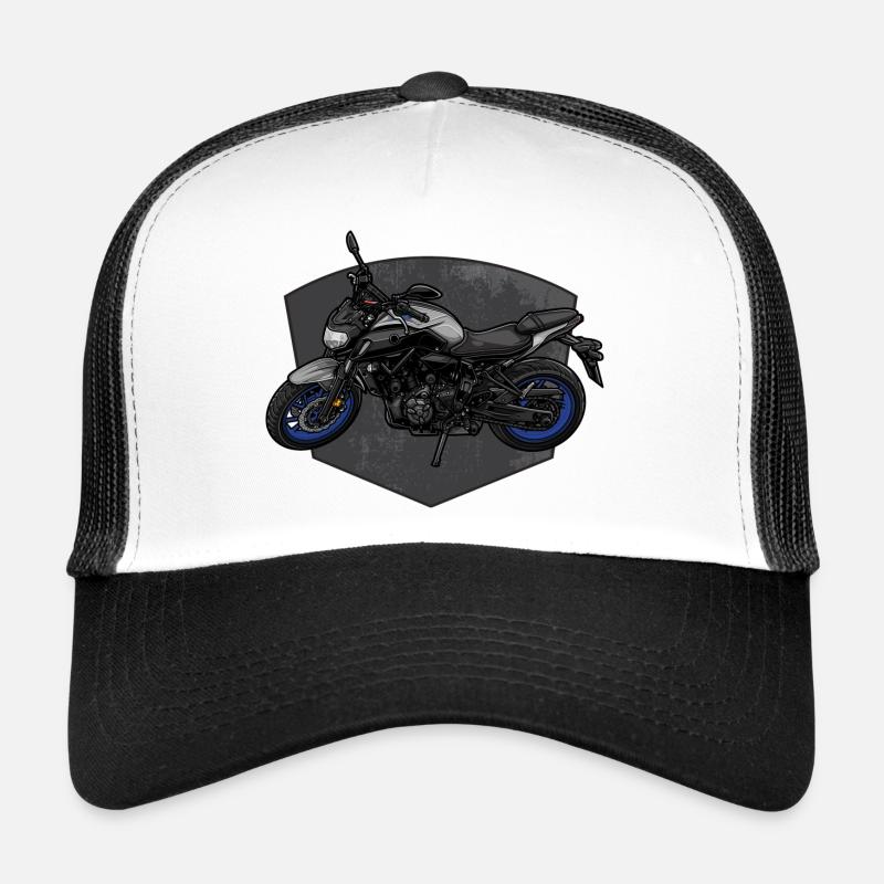 MT-07 MT07 Motorrad - Trucker Cap - Weiß/Schwarz