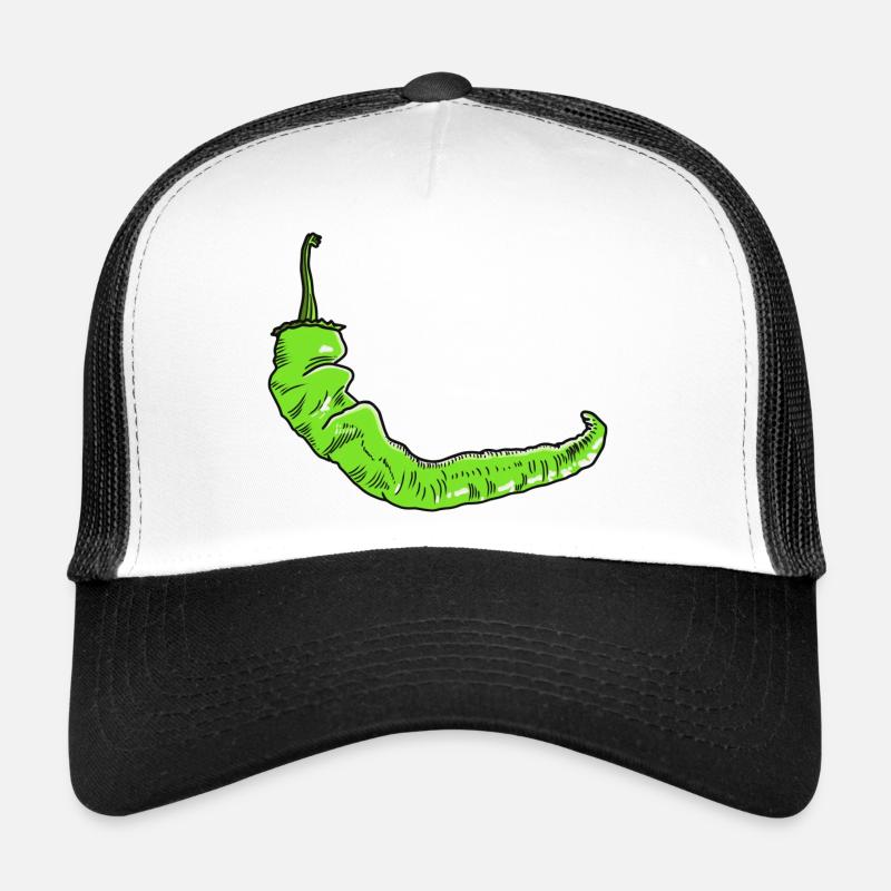 Chili Pepperoni scharf Tabasco - Trucker Cap - Weiß/Schwarz