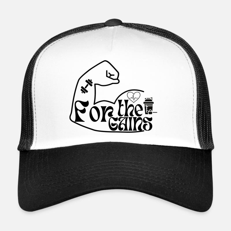 For the gains - Trucker Cap - Weiß/Schwarz