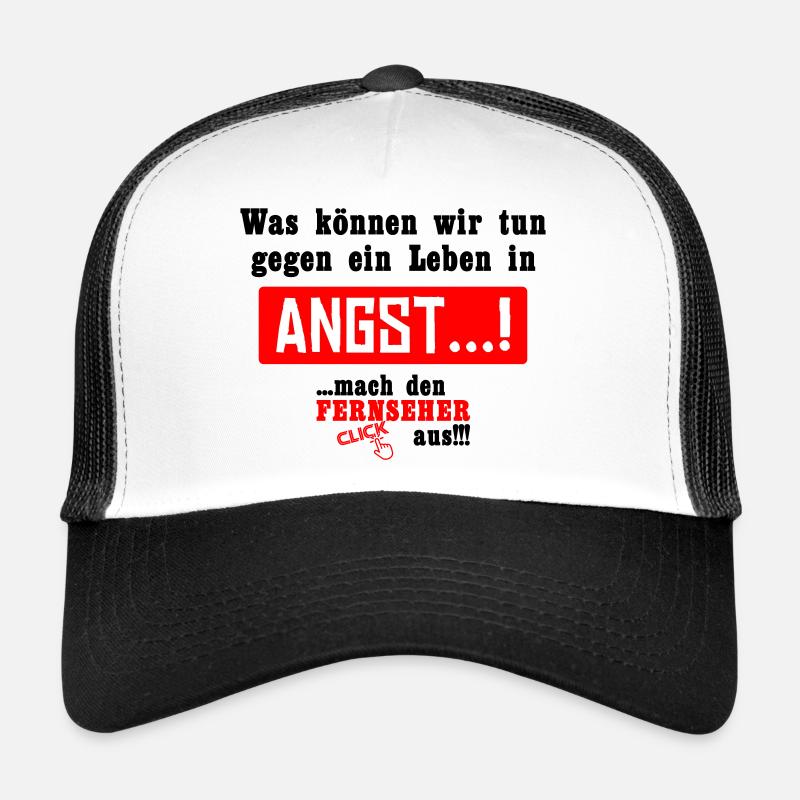 Gegen ein Leben in Angst!!! - Trucker Cap - Weiß/Schwarz