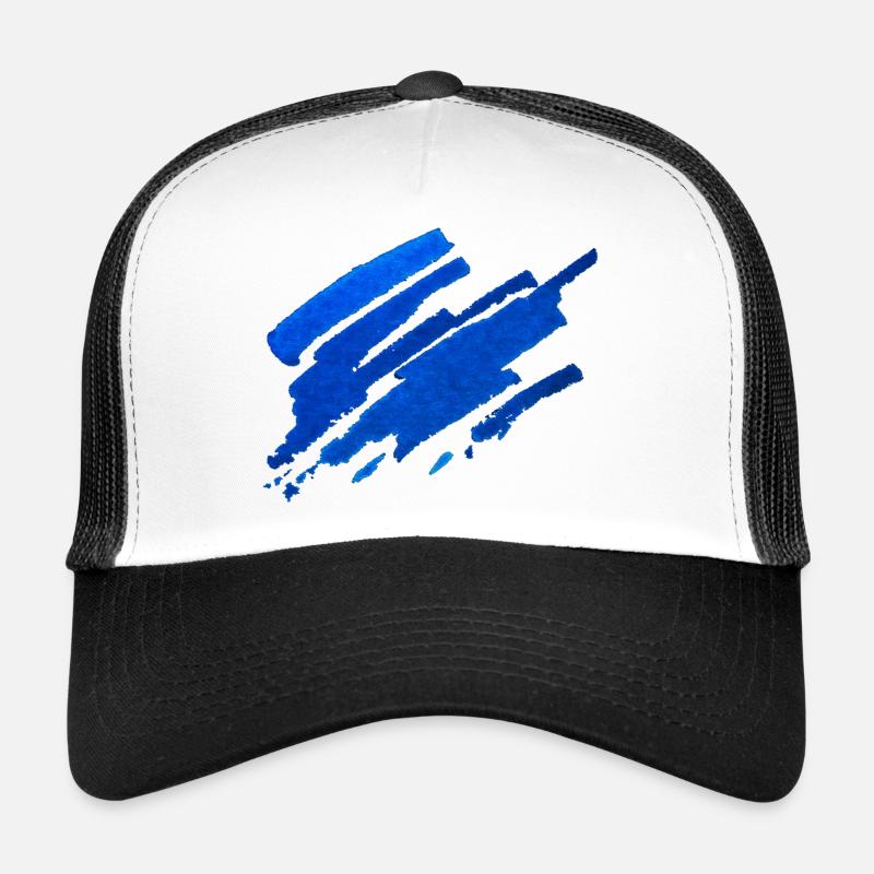 Farbe - Blau - Abstrakt - Trucker Cap - Weiß/Schwarz