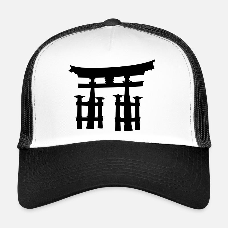 Japanese torii or gate transparent shadow image Trucker Cap
