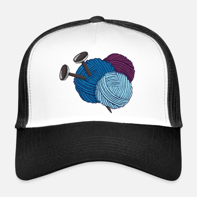 Wolle mit Stricknadeln Trucker Cap