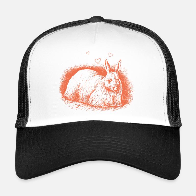 Retro Bunny with Hearts Easter Bunny Trucker Cap