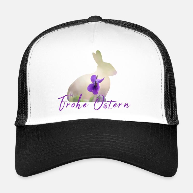 Pâques Joyeuses Pâques - Casquette trucker  - blanc/noir