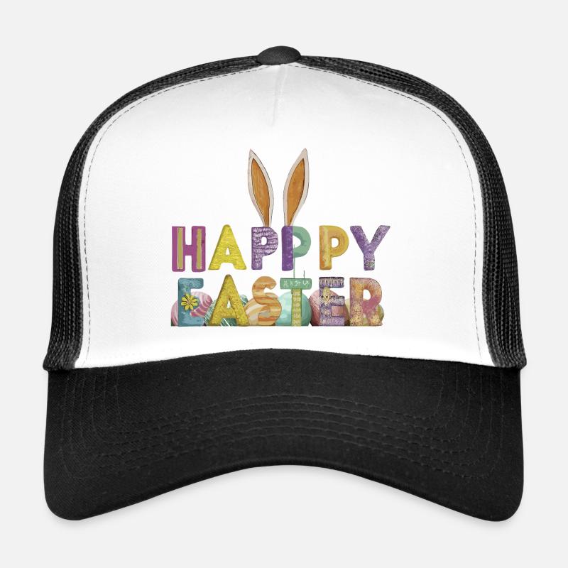 Easter bunny design with colorful letters Trucker Cap