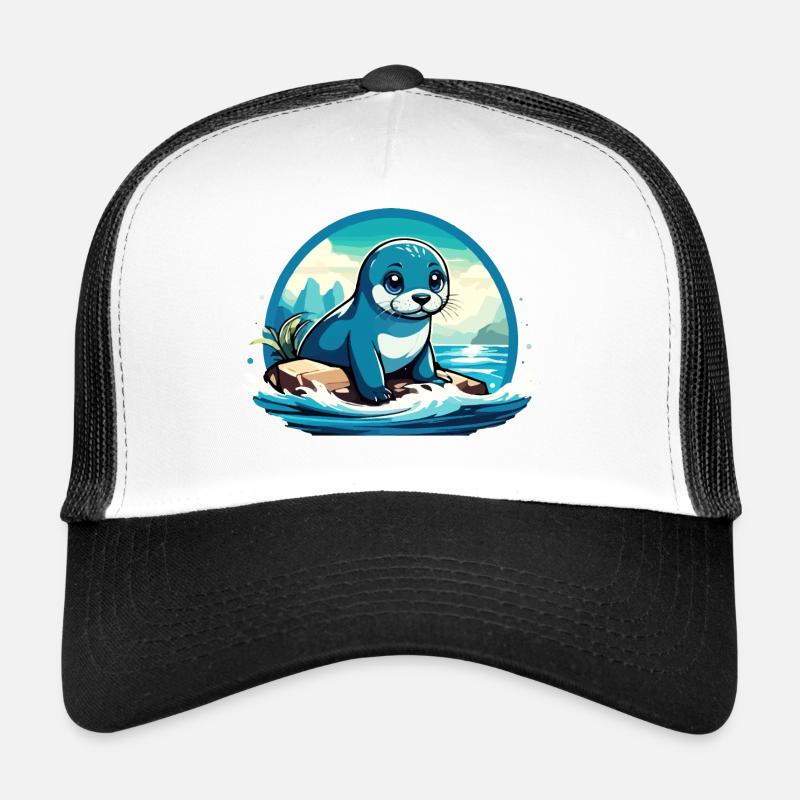 Phoque sur les rochers Casquette trucker 
