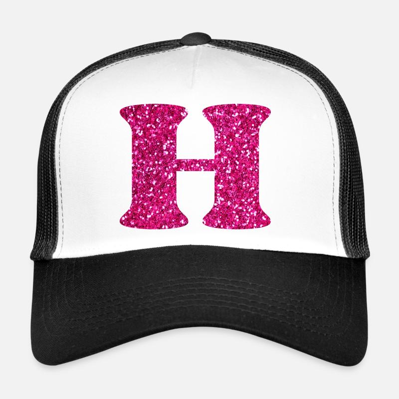 Buchstabe h rosa glitzernd Trucker Cap