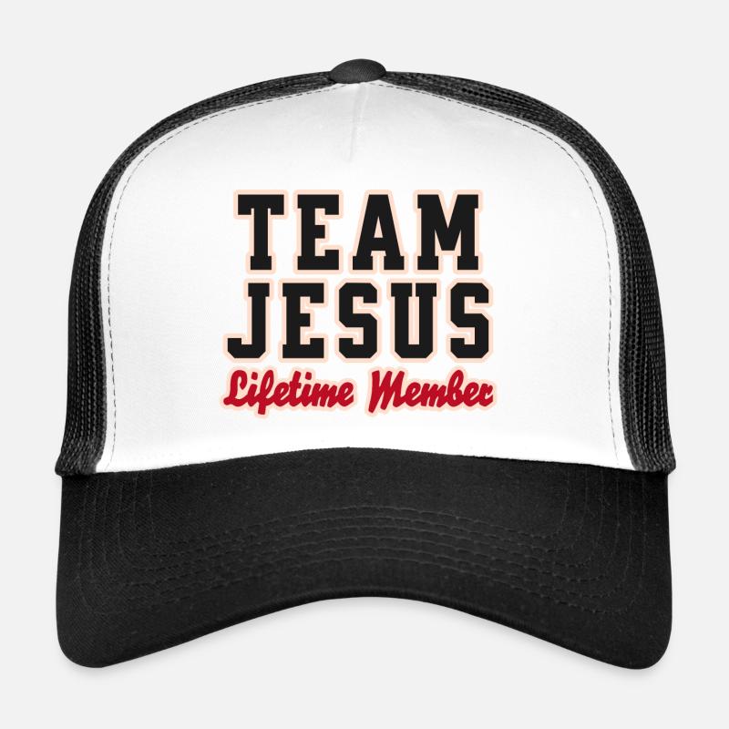 Team Jesus Lifetime Member Design - Trucker Cap - white/black