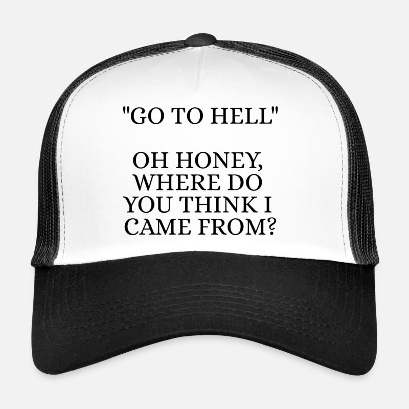 Go to hell - Casquette trucker  - blanc/noir