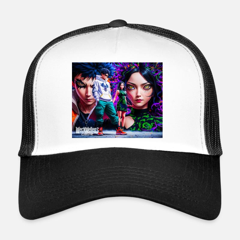 Rafa und Jolie Anime - Trucker Cap - Weiß/Schwarz