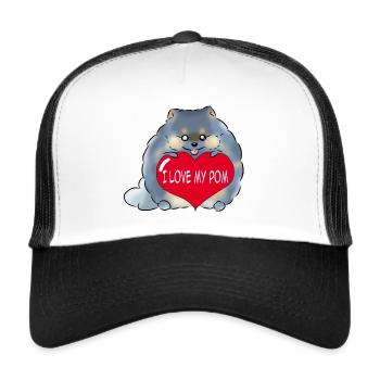 I love my Pom Merle - Trucker Cap - white/black - Front