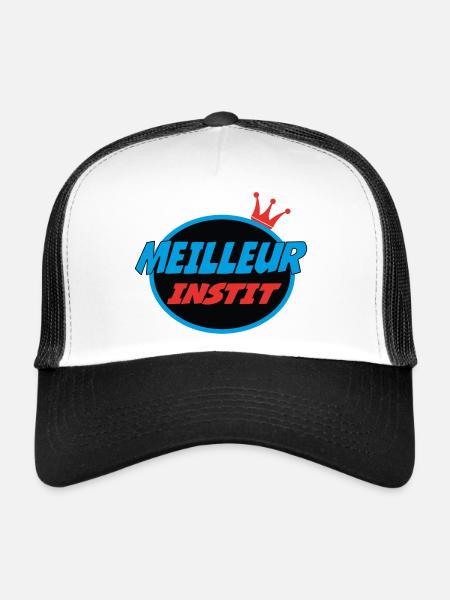 MEILLEUR INSTIT - Casquette trucker  - blanc/noir - Devant