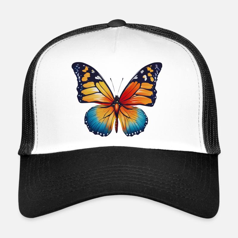 Beautiful Butterfly Gift Idea - Trucker Cap - white/black