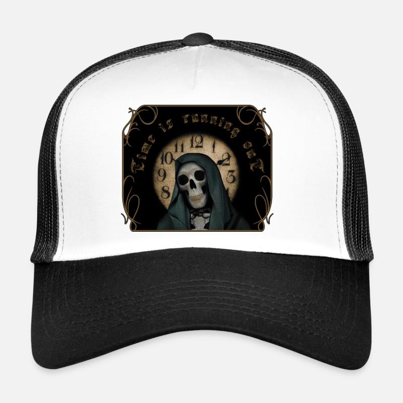 Le temps de la Faucheuse est compté - Casquette trucker  - blanc/noir