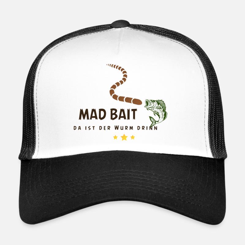 Fou Appât : Ver dans l’appât - Casquette trucker  - blanc/noir