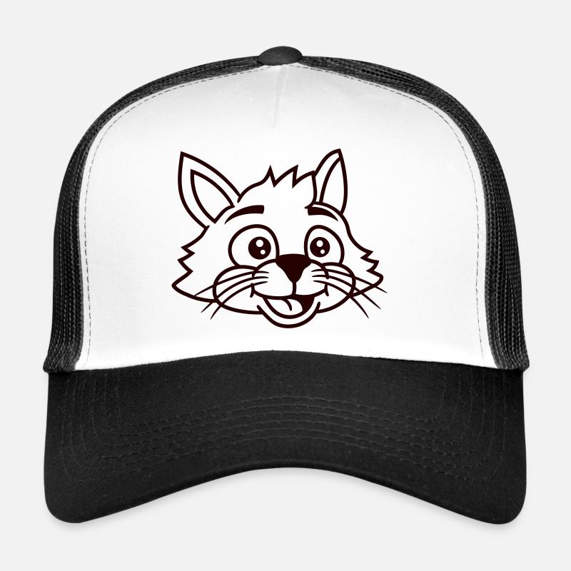 Mignon visage de chat heureux rire tête de chaton Casquette trucker 