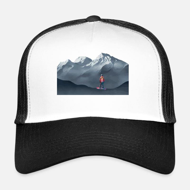 Berg Snowboarder Abenteuer Mountain Snowboarder Trucker Cap