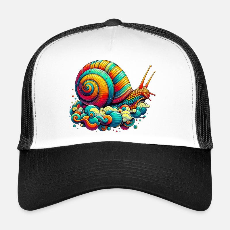 Escargot - Casquette trucker  - blanc/noir