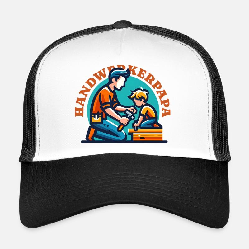 Handwerkerpapa - Trucker Cap - Weiß/Schwarz