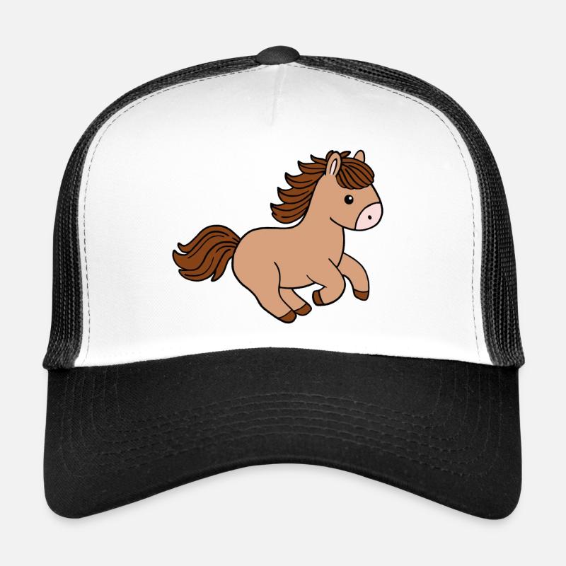 Pferd - Trucker Cap - Weiß/Schwarz