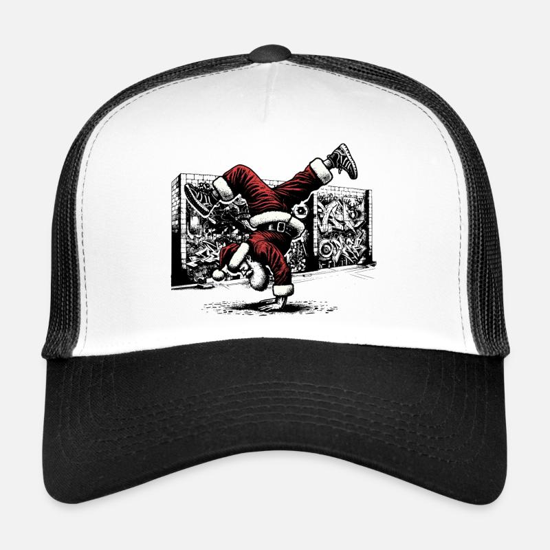 Breakdance Santa - Trucker Cap - Weiß/Schwarz