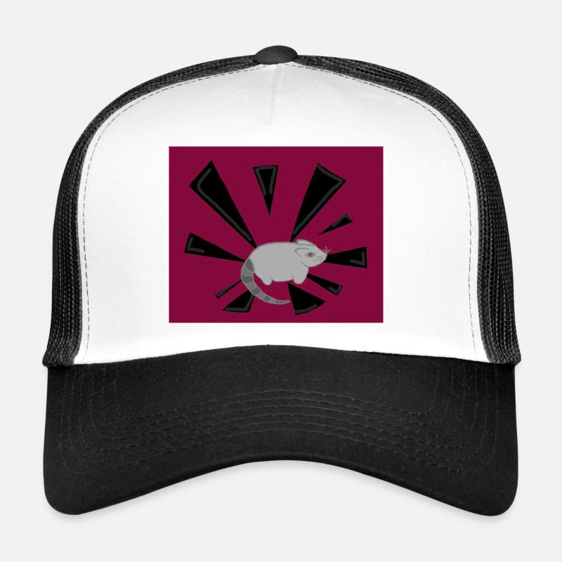 Ratte - Trucker Cap - Weiß/Schwarz
