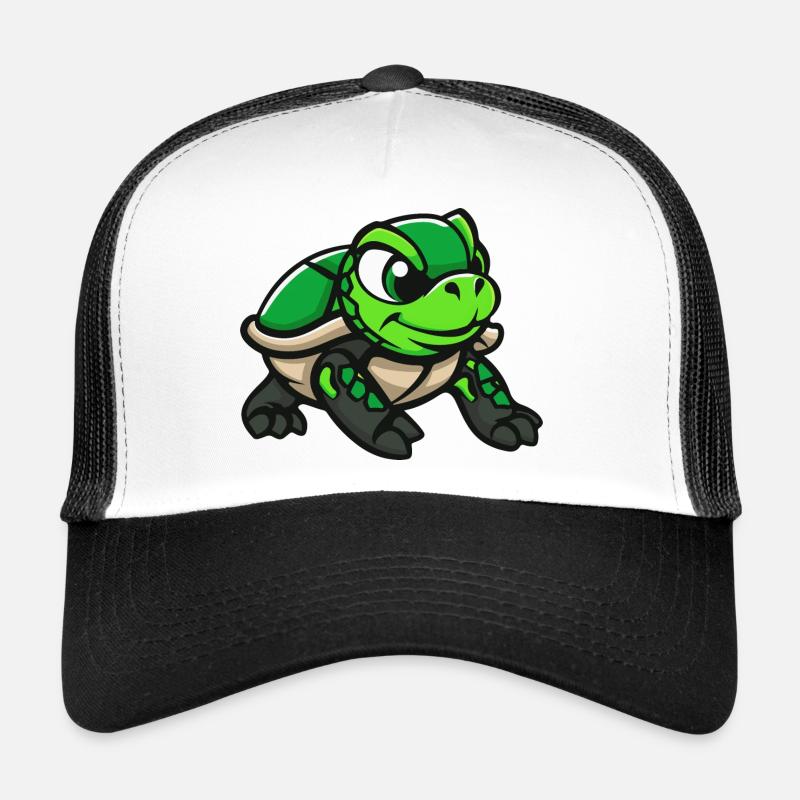 Bande dessinée Tortue - Casquette trucker  - blanc/noir