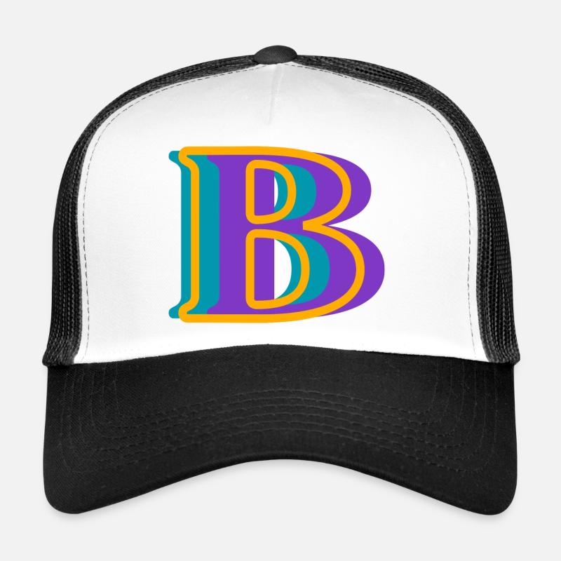 Mehrfarbiger Buchstabe b - originelle Geschenkidee Trucker Cap