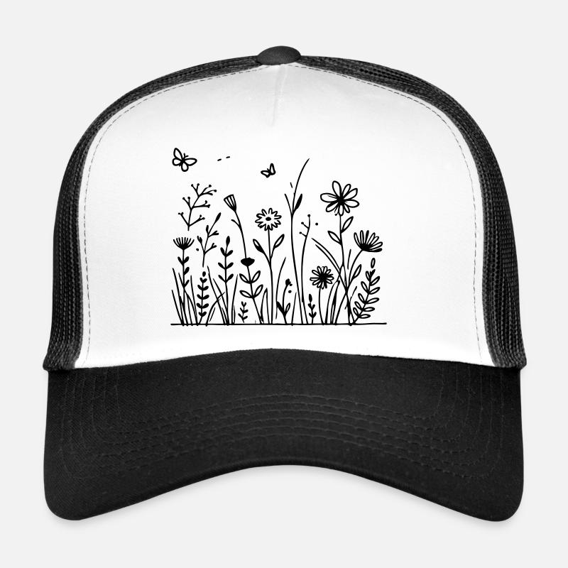 Blumenwiese mit Schmetterling Trucker Cap