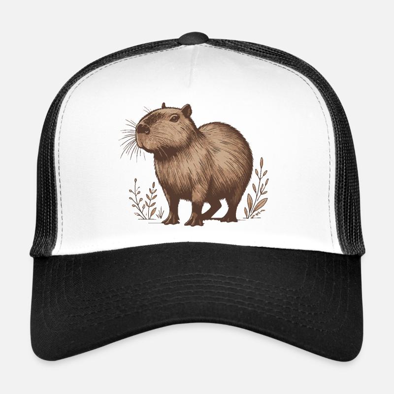 Capybara - Trucker Cap - Weiß/Schwarz