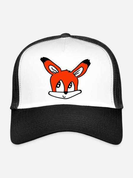 Renard Renard roux Animal sauvage Intelligent Habitants de la forêt - Casquette trucker  - blanc/noir - Devant