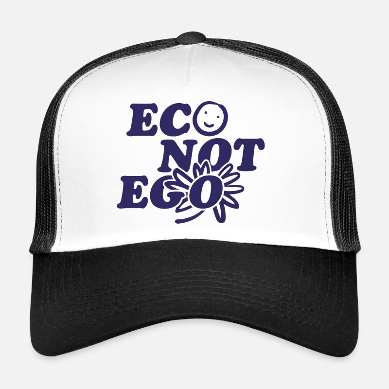 Eco statt Ego - Trucker Cap - Weiß/Schwarz