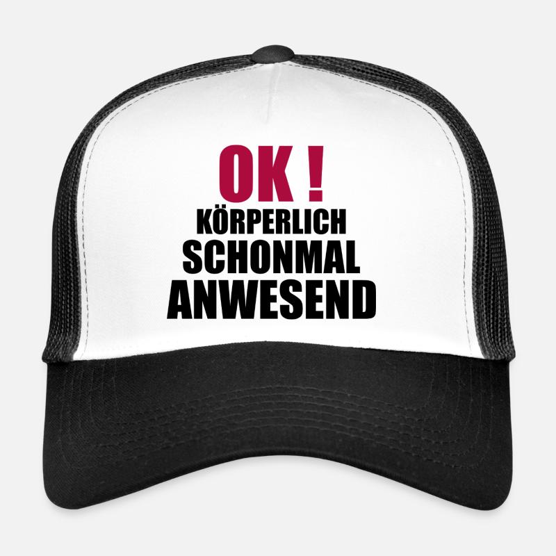 körperliche anwesenheit - Trucker Cap - Weiß/Schwarz