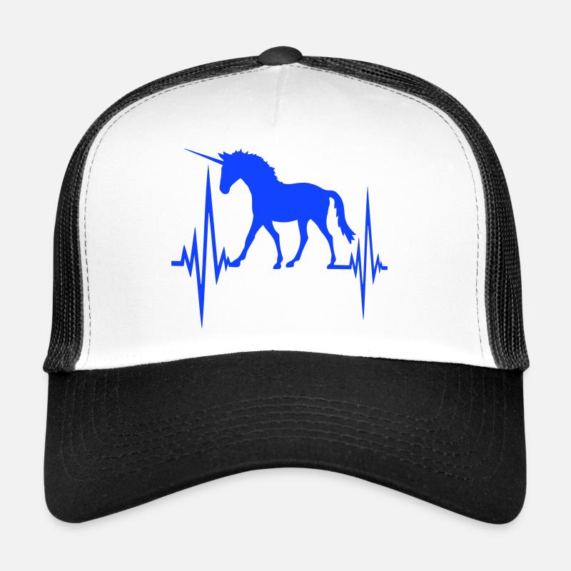Unicorn Pulse Heartbeat Frequency ECG Line Cool Trucker Cap