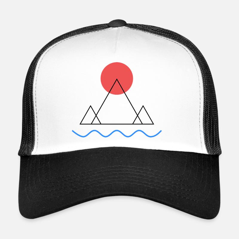 Minimal mountain - Trucker Cap - white/black