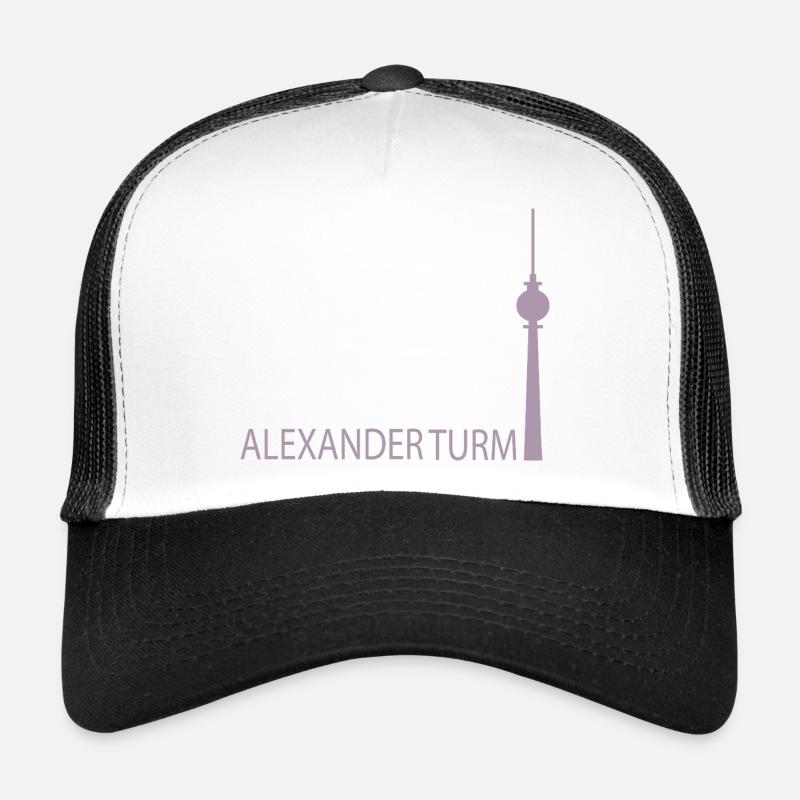 Witziger Berliner Fernsehturm Silhouette Parodie - Trucker Cap - Weiß/Schwarz