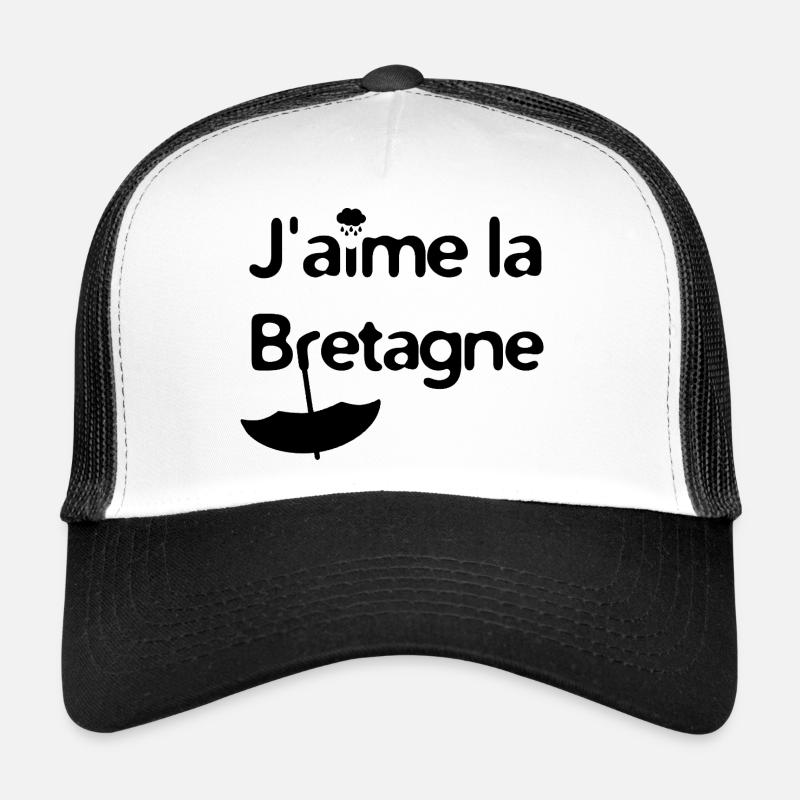 J'aime la Bretagne ! (version noire) Casquette trucker 