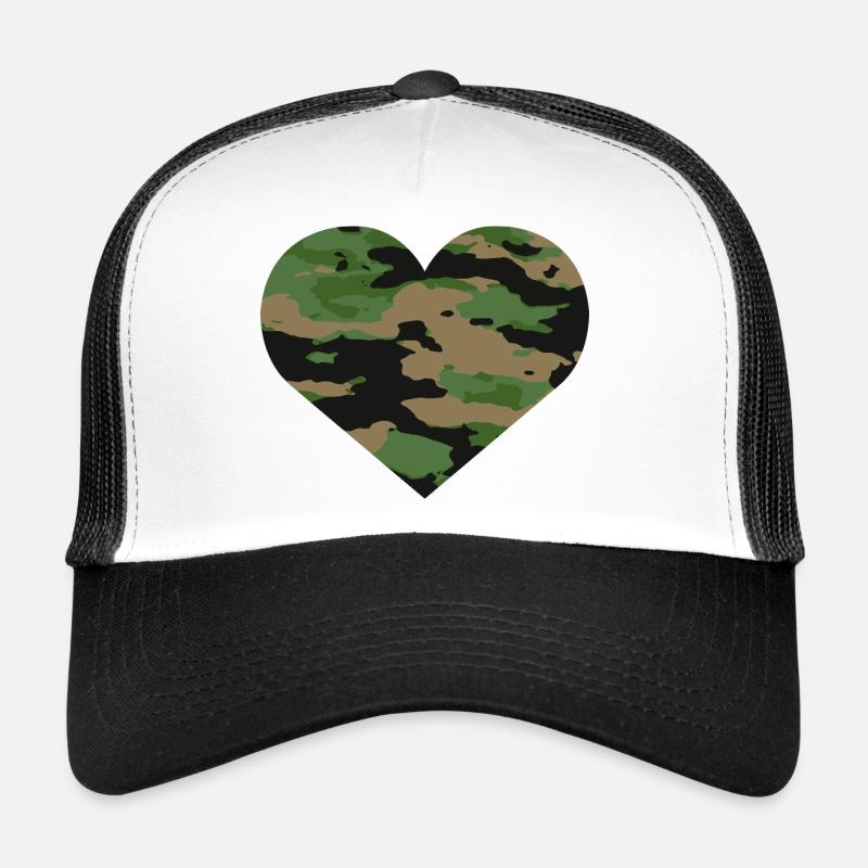 Conception de cœur camouflage Casquette trucker 