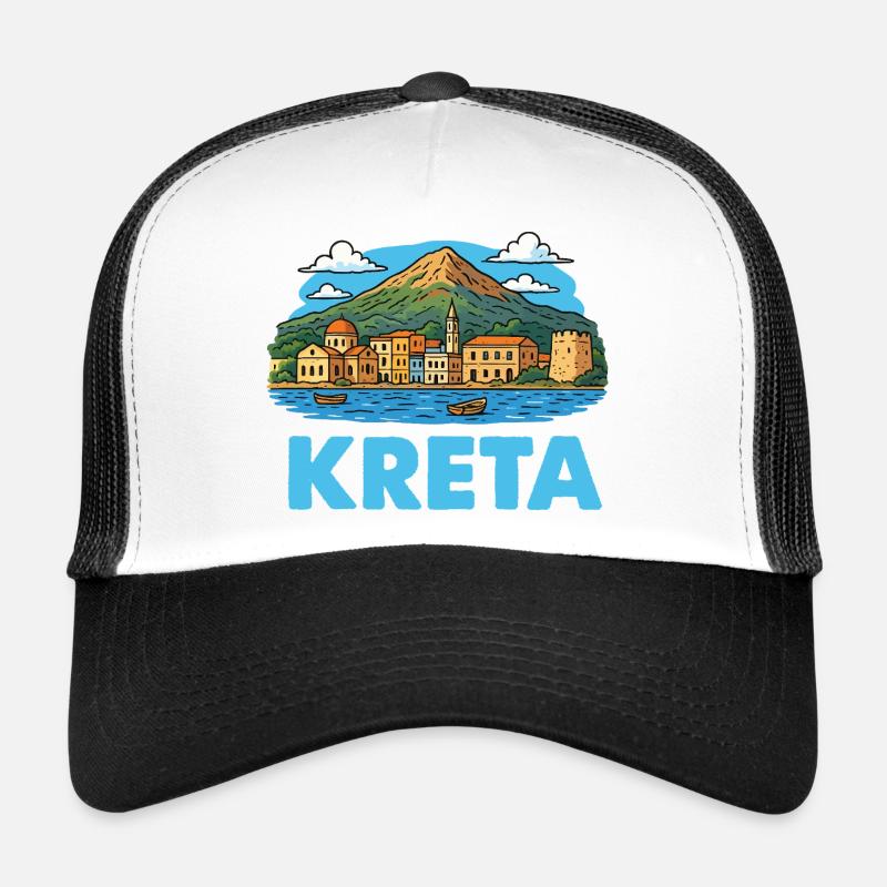 Kreta Insel - Trucker Cap - Weiß/Schwarz
