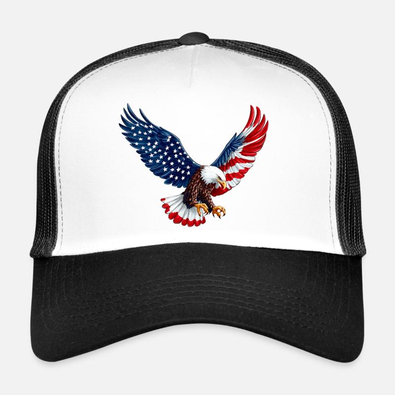 Aigle américain avec drapeau Casquette trucker 