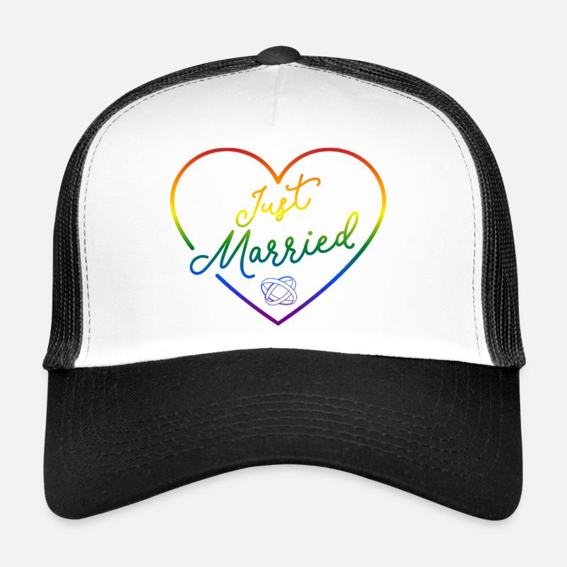 Farben der Pride-Flagge - Just Married III Trucker Cap