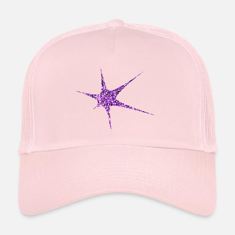 Paillettes violettes Starburst Sparkle Casquette trucker 