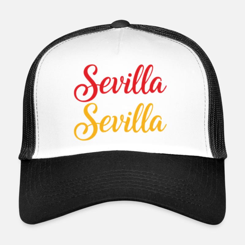 Sevilla Script Duo Rouge Jaune Rétro Casquette trucker 