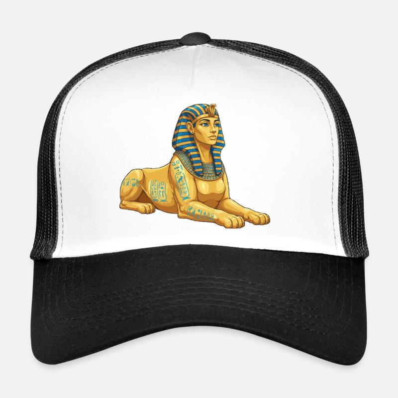 Sphinx doré avec hiéroglyphes Casquette trucker 
