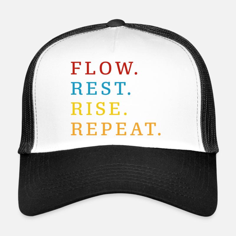 Flow Rest Montée Répéter - Casquette trucker  - blanc/noir
