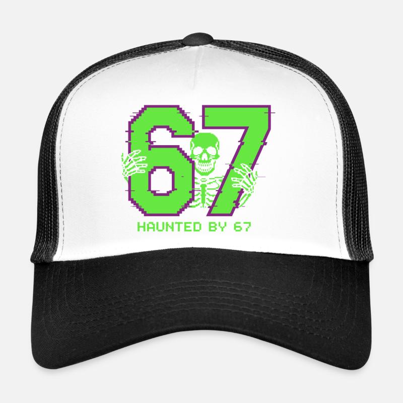 Six Seven Meme hanté par 67 pixels rétro Casquette trucker 