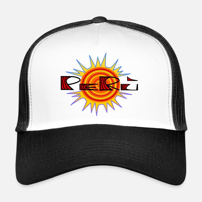 Logo Perù von Cean - Trucker Cap - Weiß/Schwarz