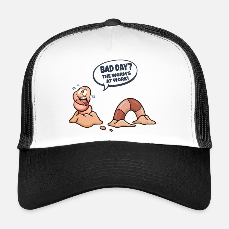 Wurm am Arbeitsplatz Schlechter Tag Trucker Cap