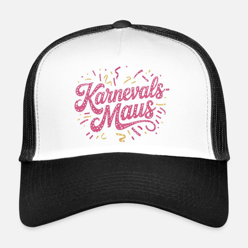 Karnevalsmaus Karneval Köln Kölner Karnevals Maus - Trucker Cap - Weiß/Schwarz